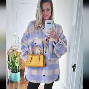 Zara Purple Plaid Overshirt